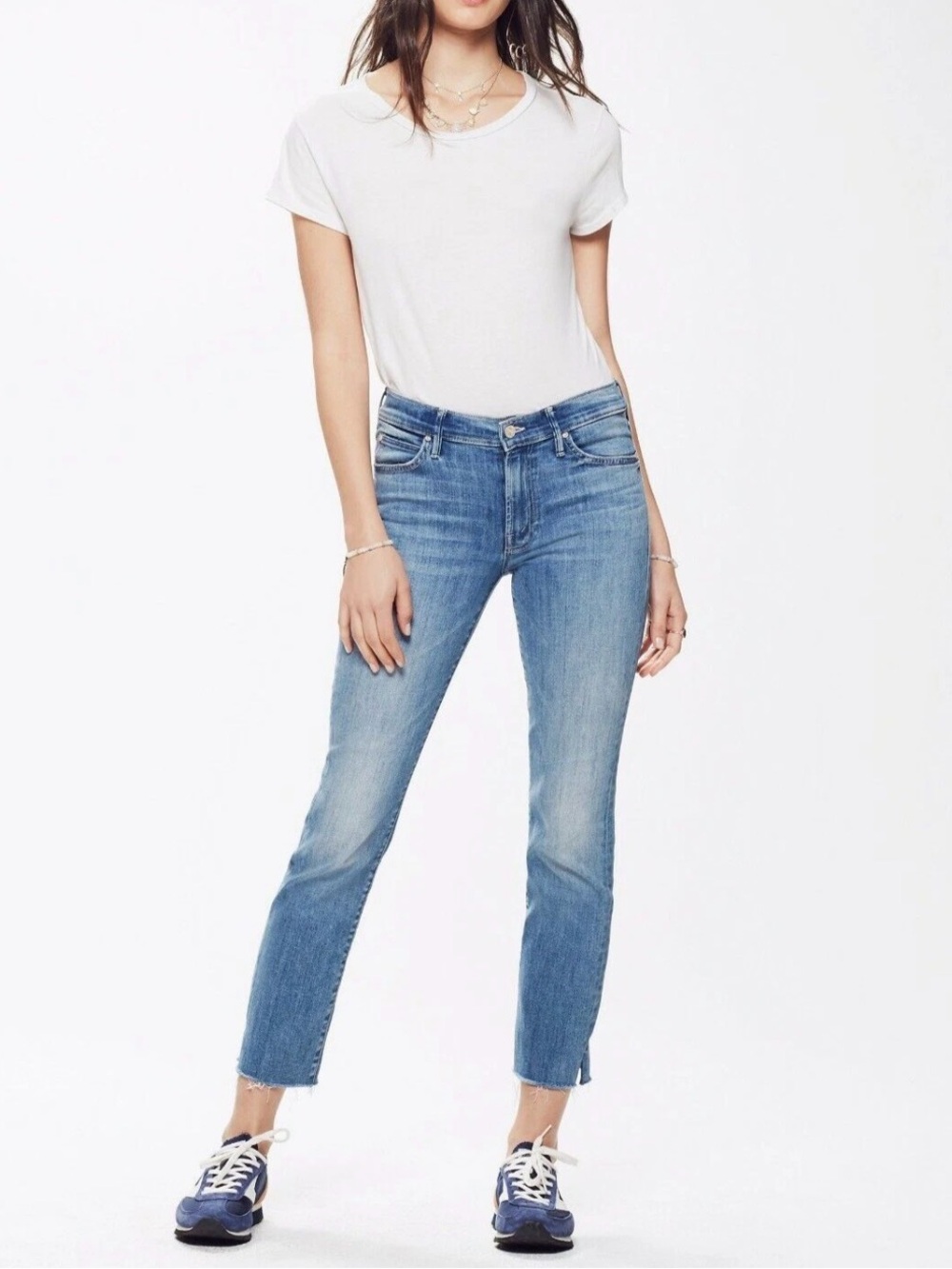 Mother Rascal Ankle Snipet Light Blue Cropped Jeans Size 25